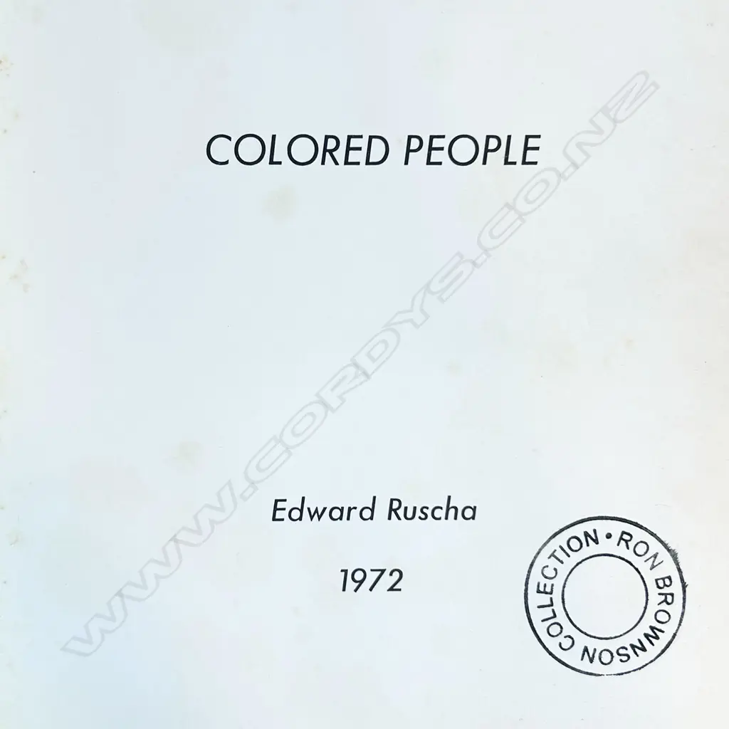 EDWARD RUSCHA: COLORED PEOPLE Image 1++